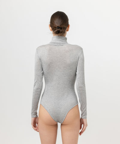 Grey Silk and Cashmere Bodysuit