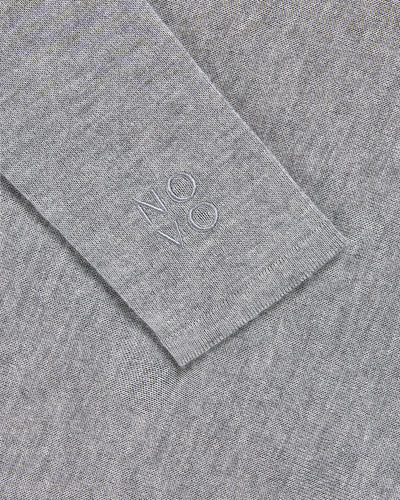 Embroided arm Grey Silk and Cashmere Bodysuit
