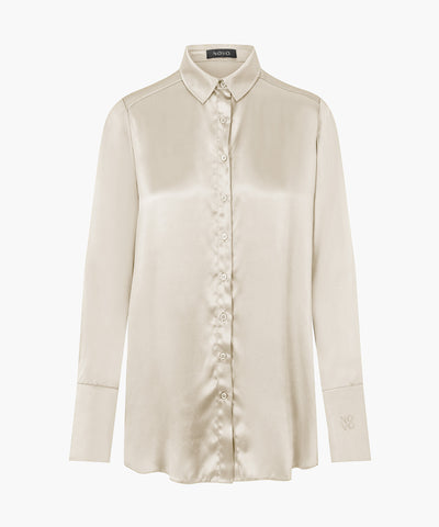 Ivory - Oversized Silk Shirt