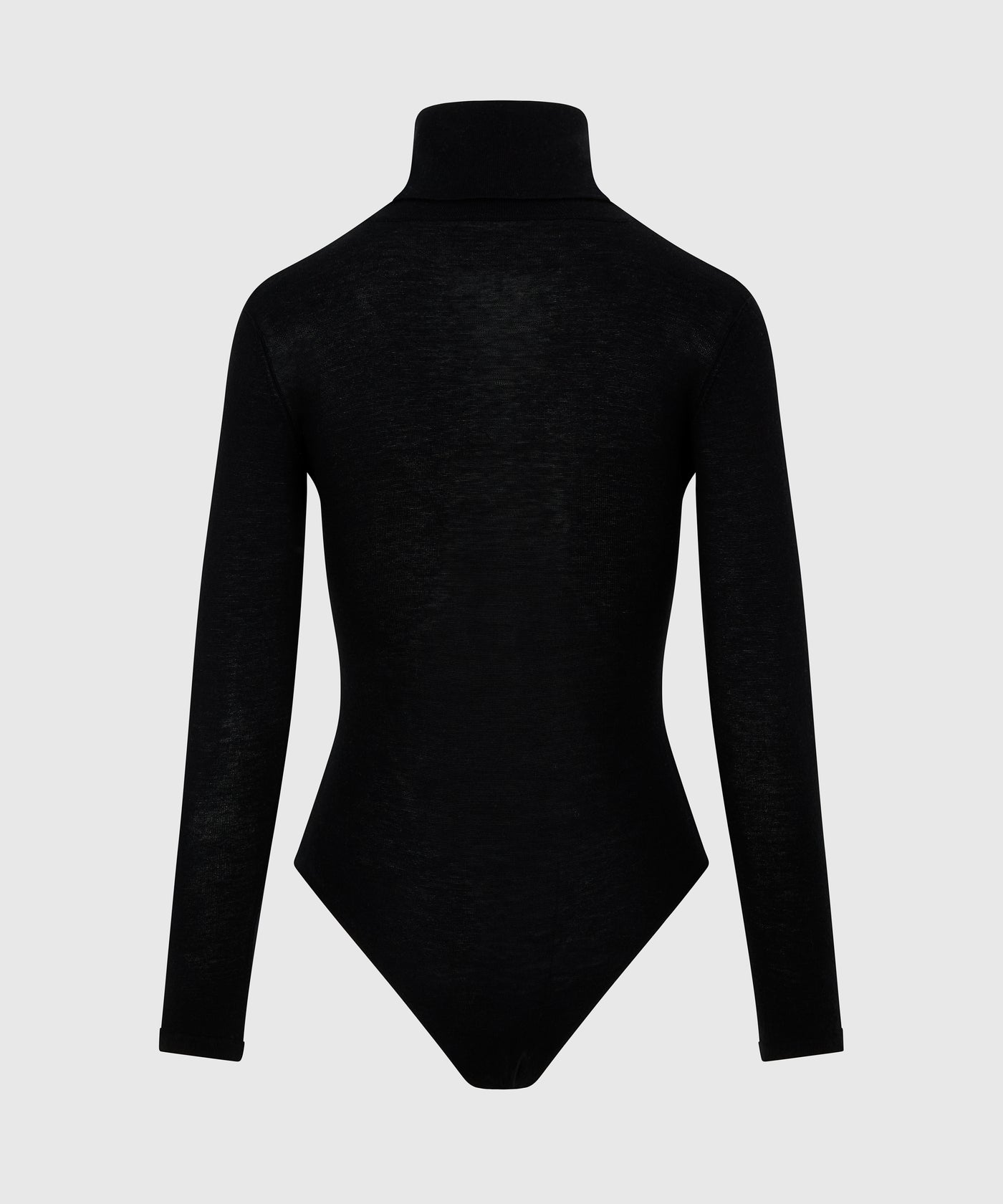 100% Silk and Cashmere Turtleneck Bodysuit - Black