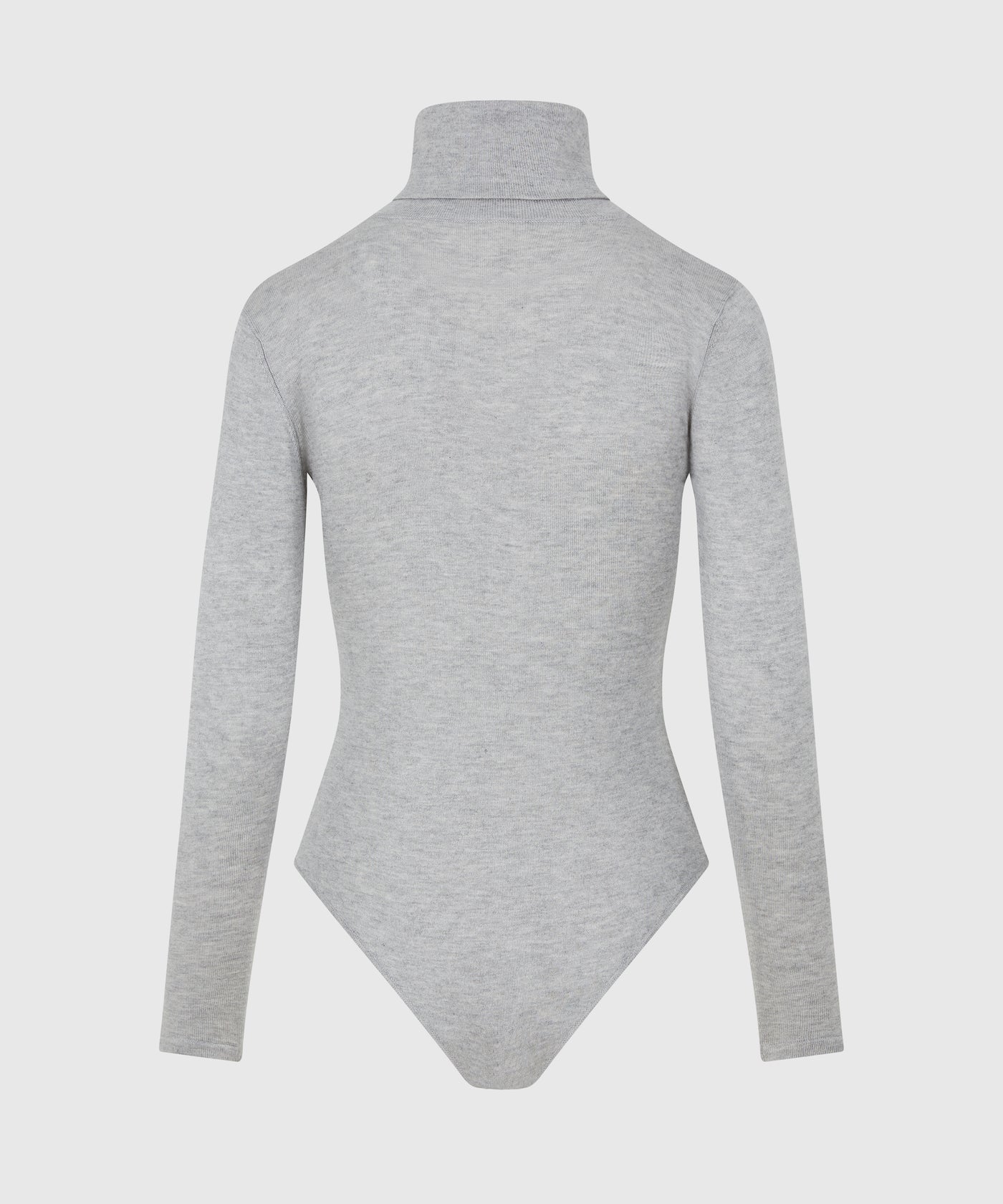 100% Silk and Cashmere Turtleneck Bodysuit - Grey