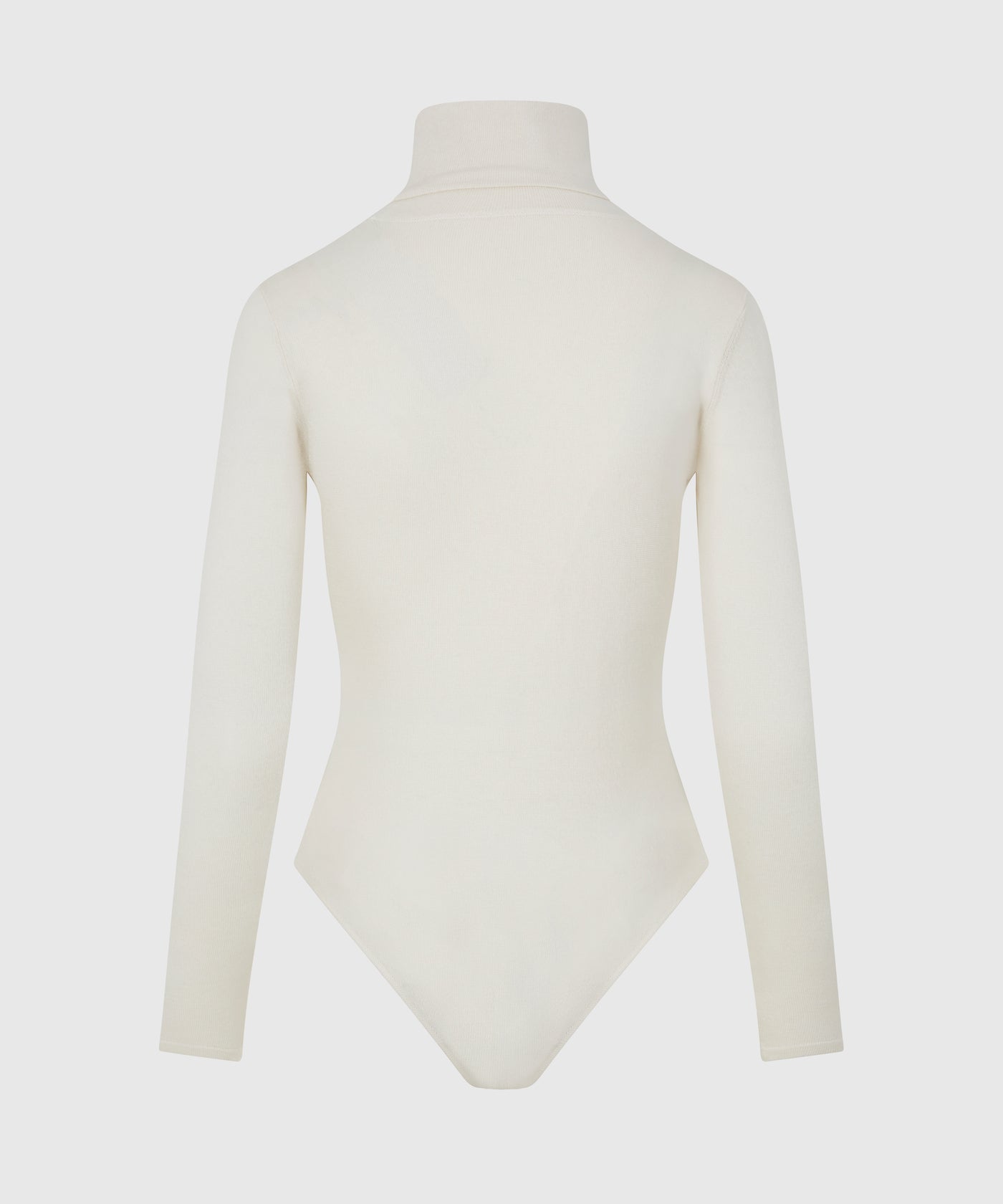 100% Silk and Cashmere Turtleneck Bodysuit - Chalk