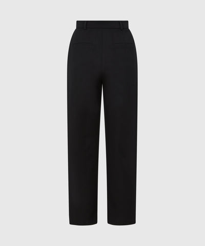High Waisted Cropped Premium Cotton Cigarette Trouser