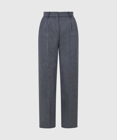 High Waisted Wool Blend Cropped Cigarette Trouser