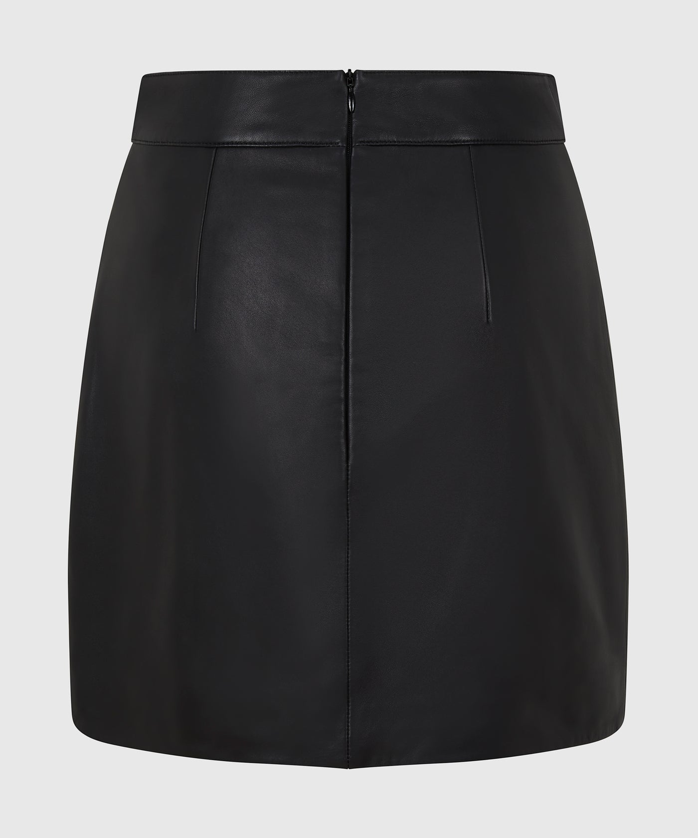 Premium Leather Mini Skirt With Gather Detail